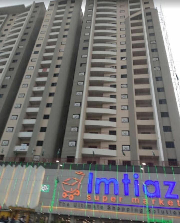 Brand New 3 bed Drawing Dinning flat available in Saima Royal Residency Gulshan e Iqbal Karachi