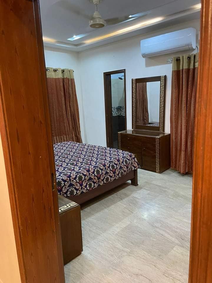 Fully furnished one bed appartment available for rent DHA defence mor Lahore