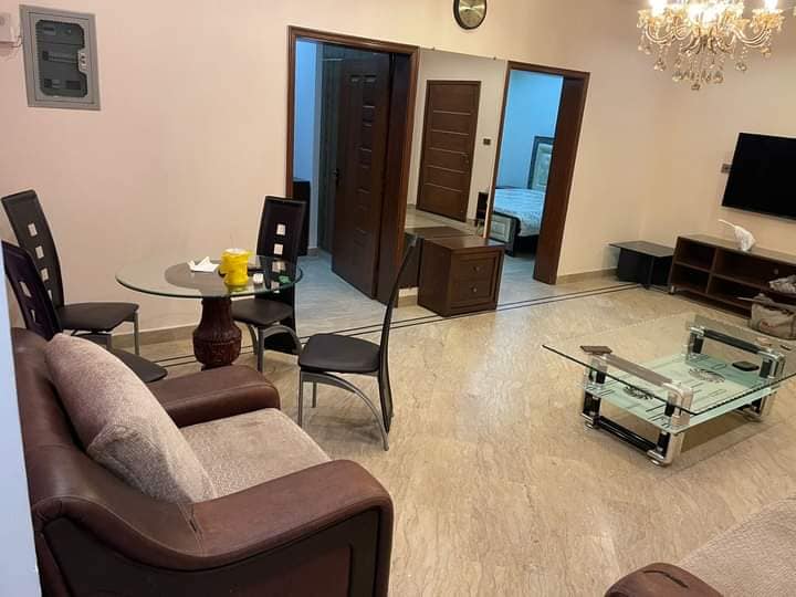 Fully furnished one bed appartment available for rent DHA defence mor Lahore