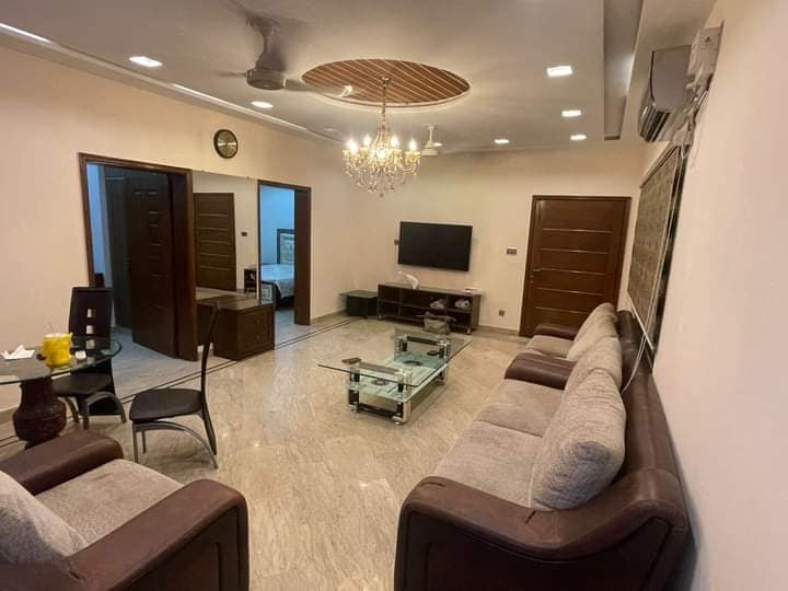 Fully furnished one bed appartment available for rent DHA defence mor Lahore
